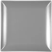 H&H Boston Set mit 6 flachen Tellern, Steinzeug, Grau, quadratisch, 24 x 24 cm