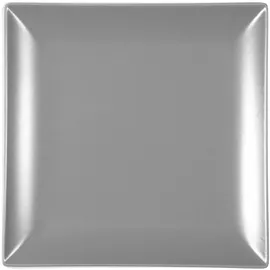 H&H Boston Set mit 6 flachen Tellern, Steinzeug, Grau, quadratisch, 24 x 24 cm