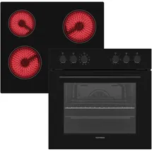 Telefunken ECH65A-B2 Einbauherd-Set | Backofen mit Grill & Umluft | Glaskeramik-Kochfeld