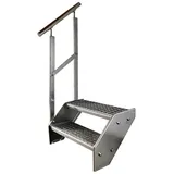 Kaminbau Mierzwa Premium Stahl Treppe Geländer 2 Stufen 38 cm Verzinkt