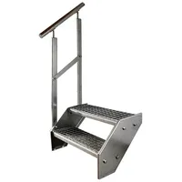 Kaminbau Mierzwa Premium Stahl Treppe Geländer 2 Stufen 38 cm Verzinkt