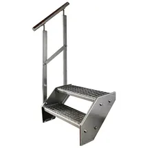 Kaminbau Mierzwa Premium Stahl Treppe Geländer 2 Stufen 38 cm Verzinkt