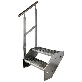 Kaminbau Mierzwa Premium Stahl Treppe Geländer 2 Stufen 38 cm Verzinkt