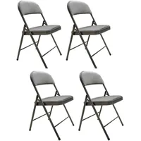 Hti-Living Klappstuhl Polyester grau 4er Set