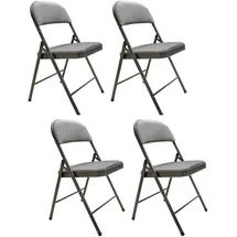 Hti-Living Klappstuhl Polyester grau 4er Set