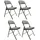 Hti-Living Klappstuhl Polyester grau 4er Set