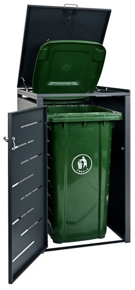 Mülltonnenbox mit Hubdach in Anthrazit für eine Tonne