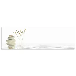 Küchenrückwand ARTLAND "Zen Friede", weiß, B:170cm H:50cm, Aluminium, Spritzschutzwände, Alu Spritzschutz mit Klebeband, einfache Montage
