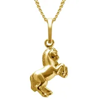 Firetti Kette mit Anhänger Schmuck Geschenk Silber 925 Halsschmuck Halskette Panzerkette Pferd gelb|goldfarben