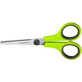 LINEX Kinder-Schere, 14 cm, abgerundete Spitzen, rostefeier Edelstahl, apfelgrün