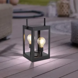 GLOBO LED Solarlaterne 14 x 28 cm schwarz