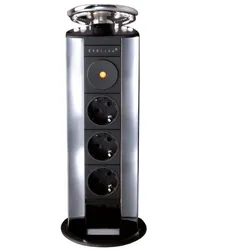 Steckdosenelement Evoline Port in Edelstahlfarbe
