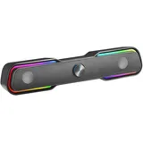 Mars Gaming MSBX, 10W Gaming-Soundbar, Dynamische RGB-Beleuchtung, DSP-Soundprozessor, Bluetooth 5.0 - Klinke, Mehrstufiger Raumklang, Schwarz