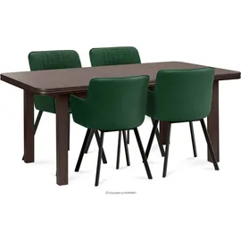 Konsimo Esstisch Esszimmertisch Küchentisch ausziehbar "COSPE", Braun, Furnier, Modern, 160-200x76,5x90 cm - Braun