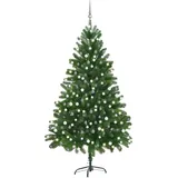 vidaXL Künstlicher Weihnachtsbaum mit LEDs & Kugeln 210 cm Grün