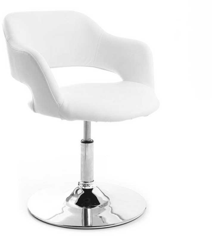 Fauteuil pivotant design blanc et acier chromé JESSY