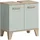 WELLTIME Waschbeckenunterschrank WELLTIME "MINTTU, Breite 60 cm, 2 Türen, 1 Einlegeboden, 2 Fächer", grau (hellgrün, eiche hell nachbildung), B:60cm H:61cm T:34cm, FSC-zertifizierter Holzwerkstoff, Schränke, Waschbeckenunterschrank, Badmöbel, Badschrank, Schrank,