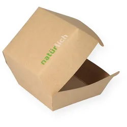 Hamburger Box L braun "Natürlich" 115x110x80mm 400Stück