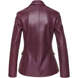 LASCANA Lederimitat-Blazer LASCANA, Damen, Gr. 46, rot (bordeaux), Web, Obermaterial: 100% Polyester. Beschichtung: 100% Polyurethan. Futter: 100% Polyester, unifarben, tailliert Po-bedeckend, Blazer, mit Reverskragen, taillierter Damenblazer, Business-Look