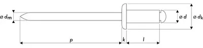 Q-Standard Blindniet Stahl/Stahl Flachrundkopf 4.0 X 06