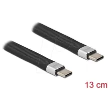 DeLock USB-C auf USB-C 0,13 m Schwarz/Silber