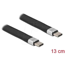 DeLock USB-C auf USB-C 0,13 m Schwarz/Silber
