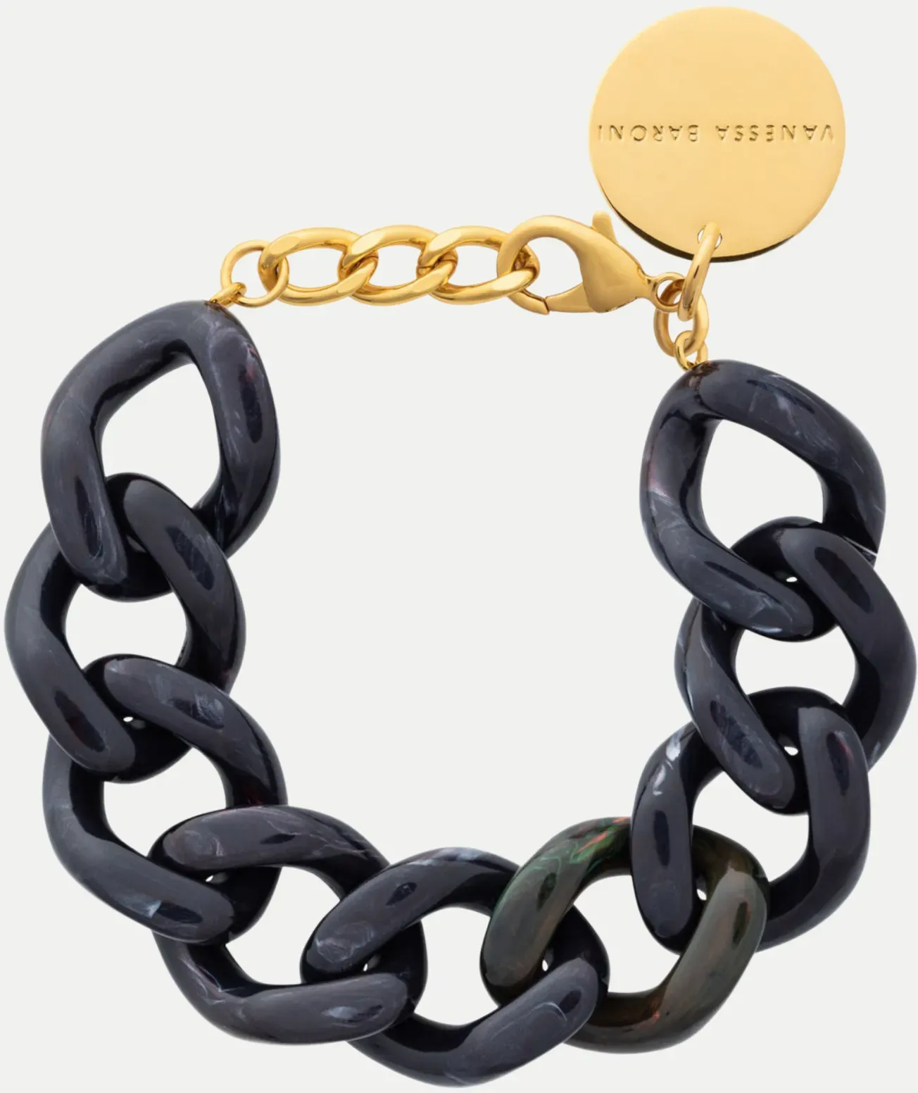 Armband Flat-Chain Schwarz