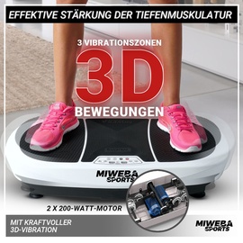 MIWEBA Sports Vibrationsplatte MV200, 3D-Vibration, Fernbedienung, Bluetooth, Display, 2 x 200 Watt (Pink)