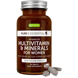 Igennus Healthcare Nutrition Igennus Hochdosiertes Methyliertes Multivitamin für Frauen, Clean Label, Aktive B-Vitamine, MTHFR-geeignet, Vitamin K2 MK7, sanftes Eisen, langsame Freisetzung, GVO-frei & halal, 60 Tabletten