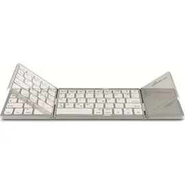 MediaRange kompakte Funk-Tastatur mit 63 Tasten und Touchpad, silber,