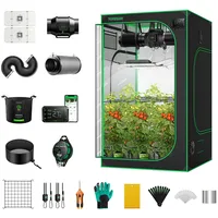 VIVOSUN GIY Growzelt Komplettset 120x120x200cm 200W Vollspektrum Grow Lampe mit Automatischer Ventilation und Zirkulation Smart Grow Tent Kit mit GrowHub E42A Controller