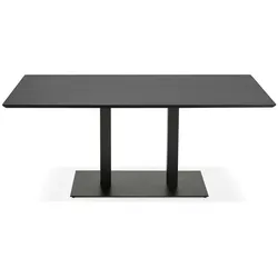 Kadima Design Designer-Tisch – Stabile Metallstruktur, Schwarze Holzplatte, 180 x 90 cm, Multifunktional