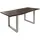 MASSIVMOEBEL24.DE Baumtisch Akazie 140 x 90 x 76 cm grau/silber matt