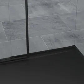 doporro Duschkabine 100x130x195cm Eckdusche Rechts-oder Linkseinstieg ESG-Sicherheitsglas Klarglas inkl. Nano-Beschichtung - Schwarz,