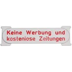 RSA1 ALU Namensschild "Werbung nein"