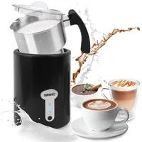 Duronic MF500 BK elektrischer Milchaufschäumer, 500 ml Behälter Milchaufschäumer Induktion, automatischer Milchschäumer, heißer und kalter Milchschaum für Kaffee, Latte, Cappuccino und Kakao, Schwarz