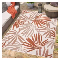 Carpet City Outdoor Teppich Wetterfest 120x170 cm - Creme-Rot