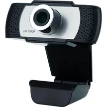 cadorabo Webcam 1080P in SCHWARZ Mit Mikrofon USB 2.0 Webkamera mit drehbarem Clip