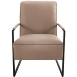 K+W Komfort & Wohnen Cocktailsessel K+W KOMFORT & WOHNEN, beige (sand), B:62cm H:77cm T:83cm, Sessel, Cocktailsessel, mit bezogenen Armlehnen, Gestell in Metall schwarz Struktur