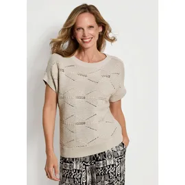 GOLDNER Rundhalspullover beige 42