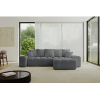 altdecor Ecksofa Cord 2-Sitzer Dunkelgrau