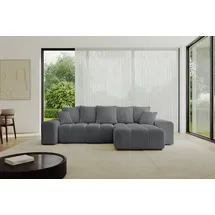 altdecor Ecksofa Cord 2-Sitzer Dunkelgrau