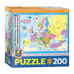EUROGRAPHICS Puzzle »Europakarte«, 200 Puzzleteile bunt