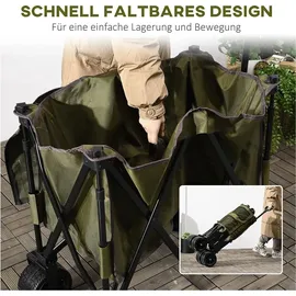 Outsunny Bollerwagen Faltbarer Handwagen bis 120 kg Grün