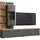 trendteam Wohnwand HOME AFFAIRE "Bajo", anthrazit, evoke eiche, B:240cm H:212cm T:40cm, Glas, Holzwerkstoff, Kunststoff, Kastenmöbel-Sets, Wohnwand, Set bestehend aus: 2x TV-Lowboards, 1x Hängevitrine