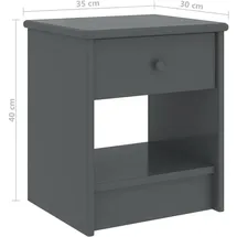 vidaXL Nachtschrank 35 x 30 x 40 cm Dunkelgrau