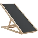 vidaXL Hundetreppe, Klappbar Hunderampe mit 4 Stufen, rutschfest Haustiertreppe Leiter für Sofa Bett, Katzentreppe Hundeleiter, Grau Massivholz Tanne
