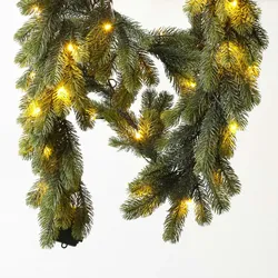 MARELIDA LED Tannengirlande Weihnachtsgirlande beleuchtet 1,8m Timer Batterie für Außen