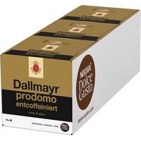 NESCAFÉ Dolce Gusto Dallmayr prodomo entcoffeiniert, 48 Kaffeekapseln (100% Arabica-Bohnen, Intensität 5), 3er Pack (3x16 Kapseln)