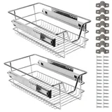 Monucep Teleskopschublade 4er Set 30cm, Schrankauszug Vollauszug mit Doppelschienensystem, 20 kg Tragfähigkeit, Ausziehbare Küchenschublade aus Metall für Küchenschrank, Bad und Waschraum